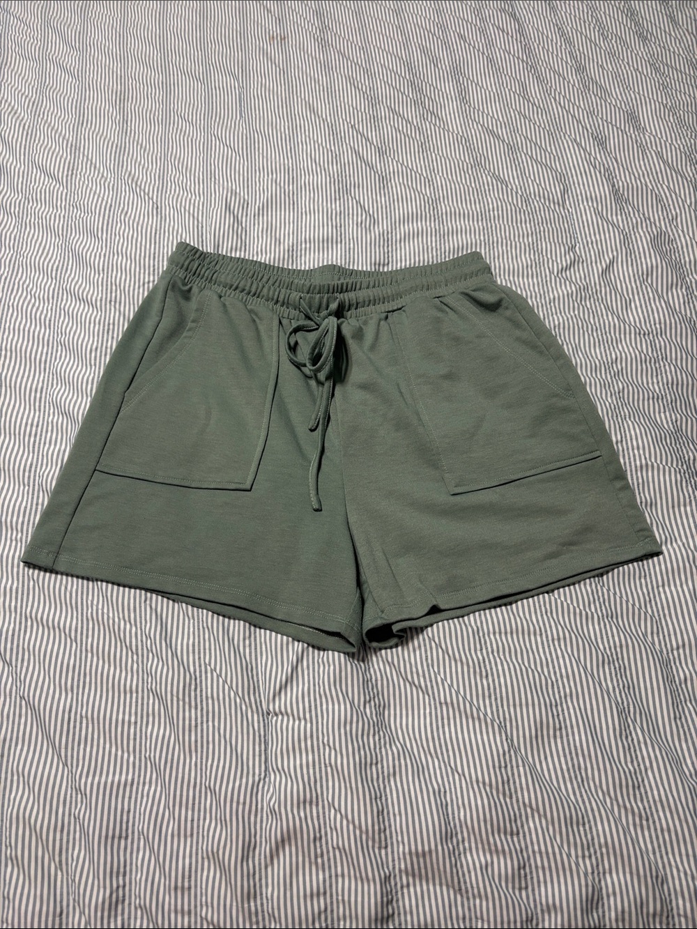 Amazon Women's Drawstring Athletic Shorts in Sage Green